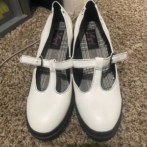 Jellypop White Shoes with Black Plaid Interior